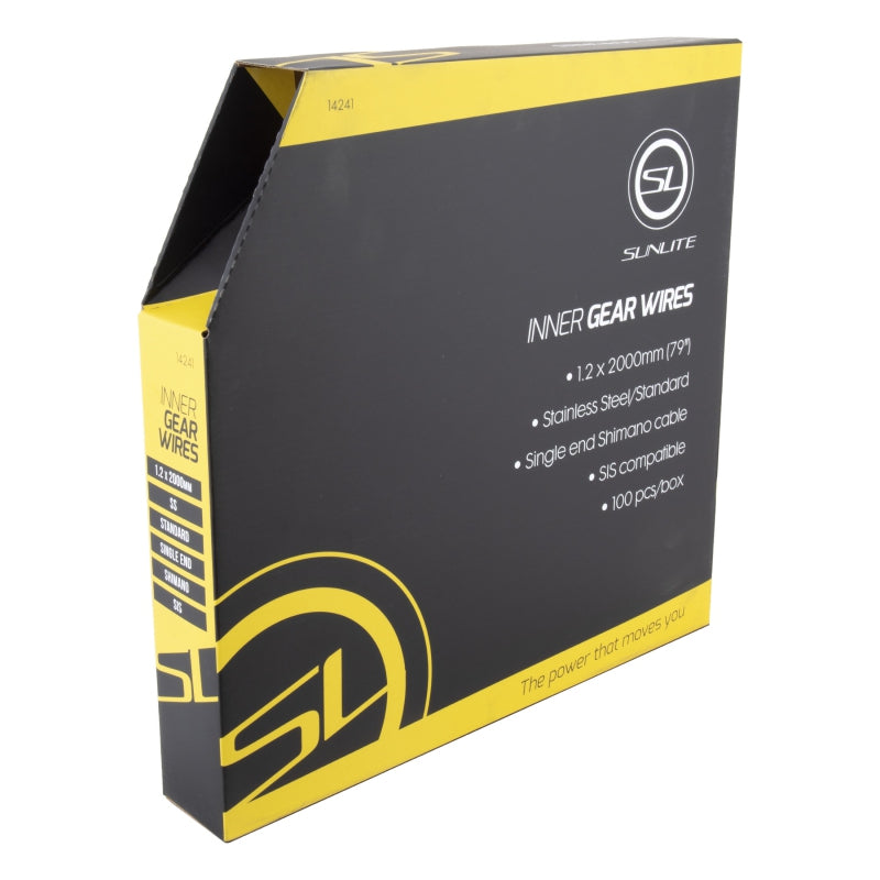 Sunlite Shift Cables 2000mm 1.2mm SS 100/bx MTB/Road