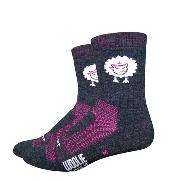 DeFeet Woolie Boolie 4" Baaad Sheep Socks 7-9 Charcoal