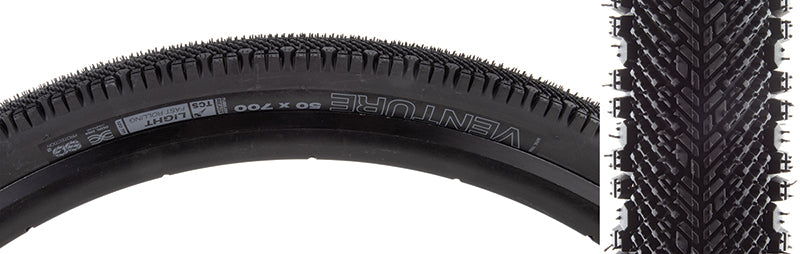 WTB Venture Tire 700x50C Folding Tubeless Ready TCS Light/Fast Rolling Dual DNA SG2 120TPI Black