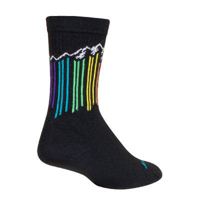 Sockguy Prism Peak Wool Crew 6" Socks 9-13 Black