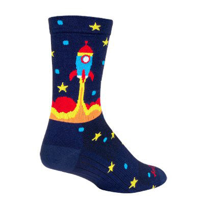 Sockguy Rocket Socket Crew 6" Socks 9-13 Blue