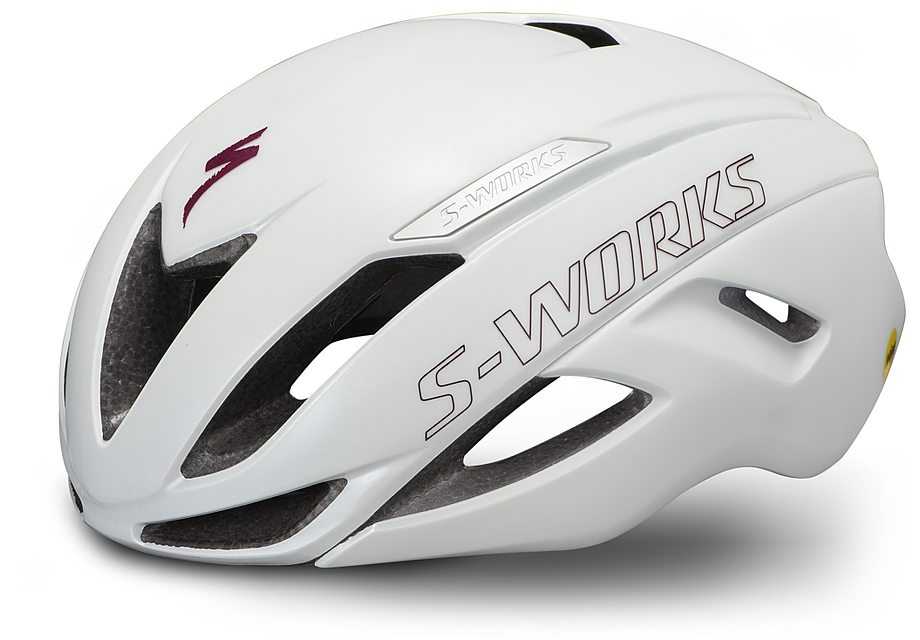 Specialized S-Works Evade Ii Angi Mips Matte/Gloss Metallic White/Maroon S