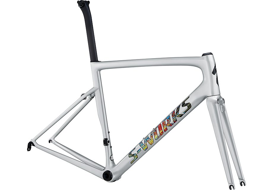 Specialized S-Works Tarmac Men Sl6 Frmset Gloss Light Silver/Explosion/Clean 49