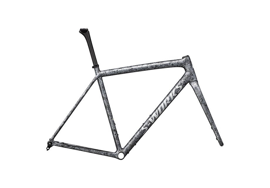 Specialized Crux S-Works Frmset Satin Carbon / Multi-Color Blurred Impasto / Gloss White Metallic Silver 61