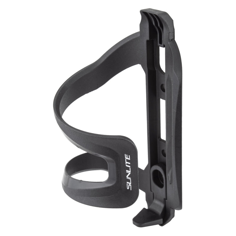 Sunlite Flipper Side Load Water Bottle Cage Universal Side Load Composite Black Braze-on