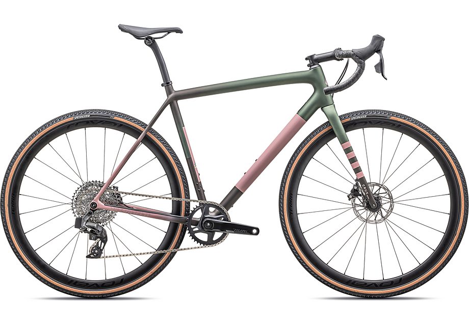 2025 Specialized Crux Expert Bike Satin Cypress Metallic / Doppio / Dusky Pink / Champagne 52