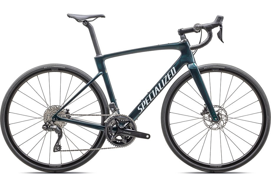 2025 Specialized Roubaix Comp Bike Gloss Lagoon Tint Over Carbon / Morning Mist 54