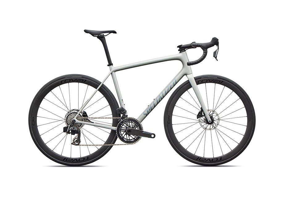 2026 Specialized Aethos Expert Axs Bike Gloss Dolomite Metallic / Blue Pearl Over Shadow Silver 56