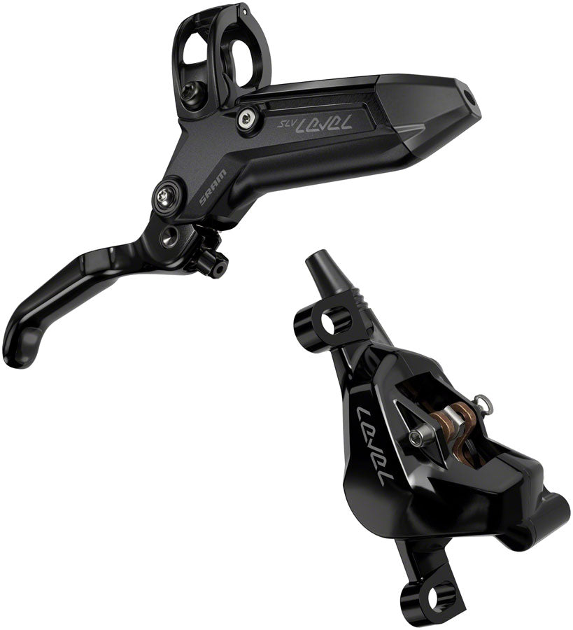 SRAM Level Silver Stealth Disc Brake Lever - Front Post Mount 2-Piston Aluminum Lever SS Hardware BLK C1