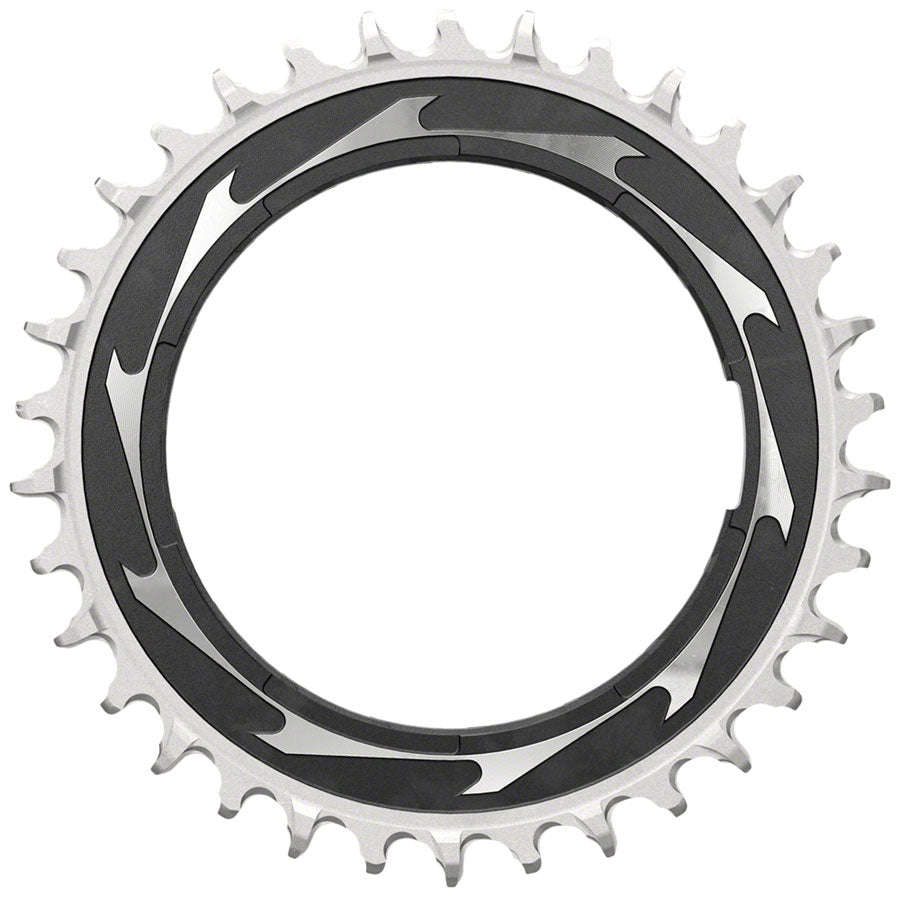 SRAM XX SL Eagle T-Type Thread Mount Chainring - 34t 12-Speed Thread Mount For XX SL PM Spider 0mm Offset Aluminum BLK/Silver