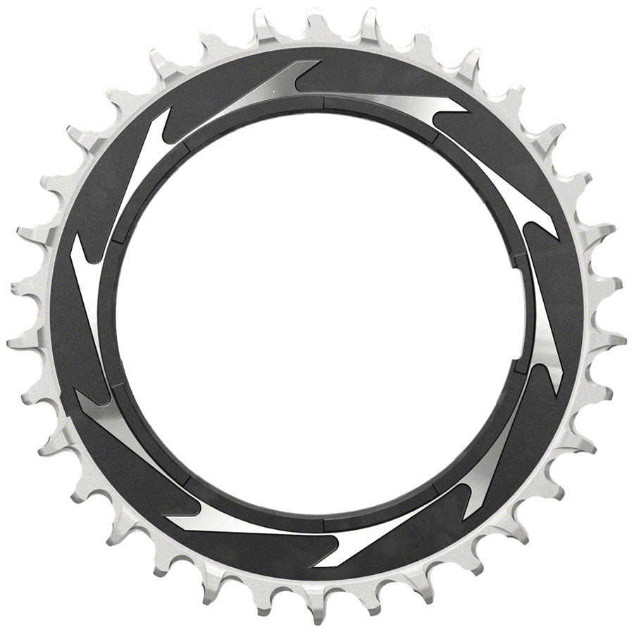 SRAM XX SL Eagle T-Type Thread Mount Chainring - 34t 12-Speed Thread Mount For XX SL PM Spider 3mm Offset Aluminum BLK/Silver
