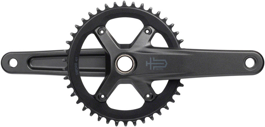microSHIFT Sword 1x Crankset - 175mm 10-Speed 42t 110 Asym BCD 24mm Spindle BLK