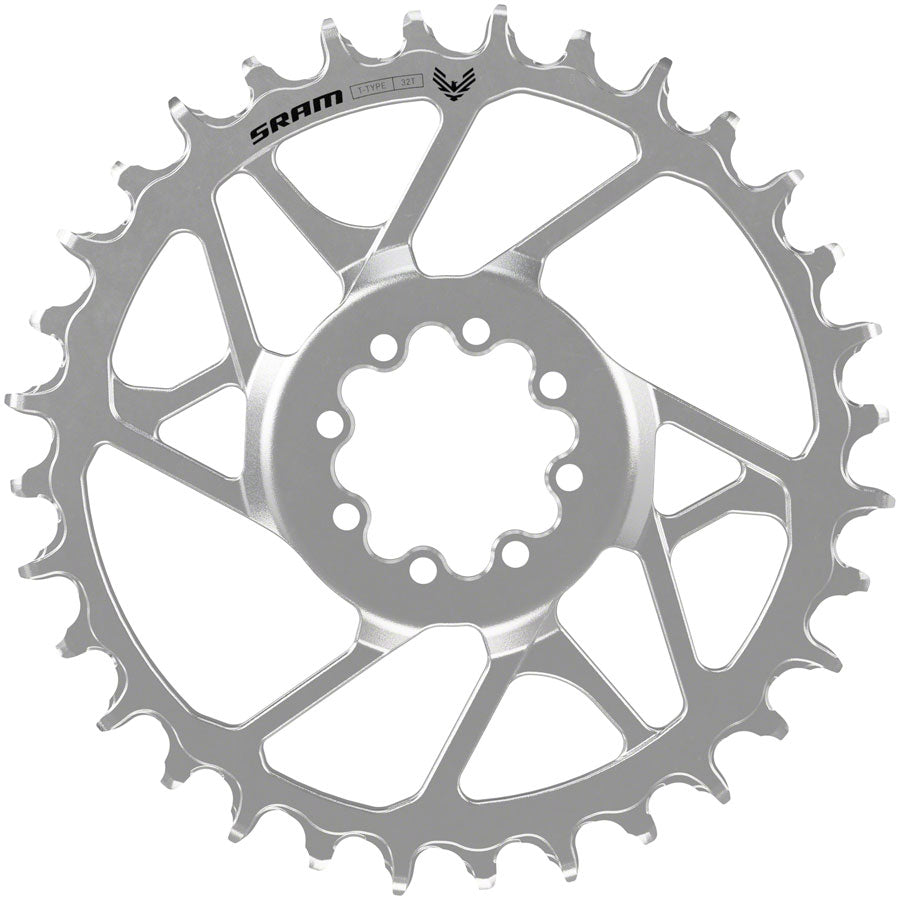 SRAM Eagle 90 T-Type Direct Mount Chainring - 30t 12-Speed 8-Bolt Direct Mount 3mm Offset Steel Silver