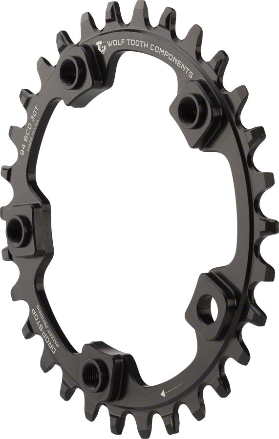 Wolf Tooth 94 BCD Chainring - 30t 94 BCD 5-Bolt Drop-Stop A Black