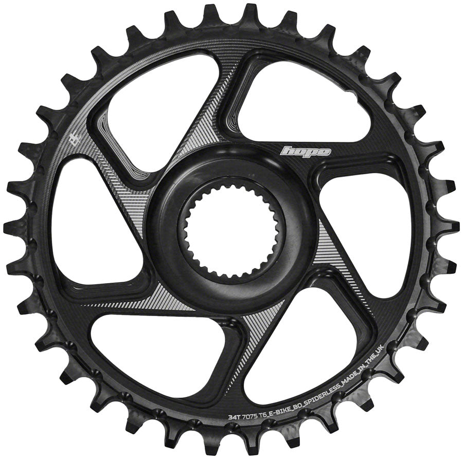 Hope Spiderless Chainring - 34T R22 Ebike Bosch Black