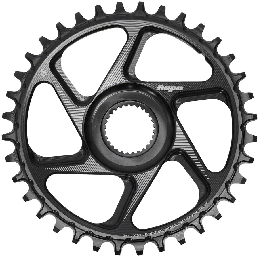 Hope Spiderless Chainring - 36T R22 Ebike Bosch Black