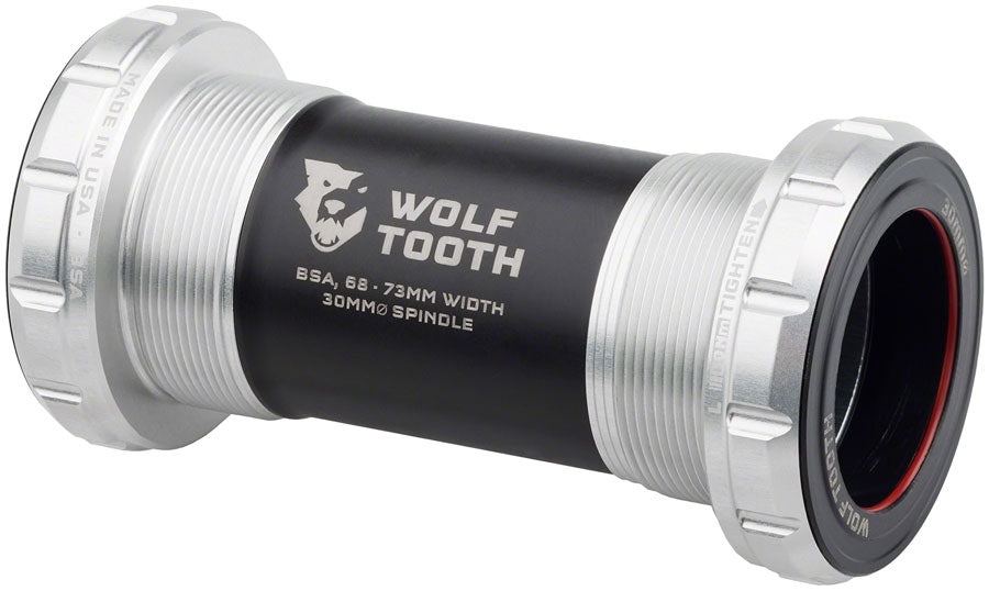 Wolf Tooth Bottom Bracket - English BSA 68/73mm For 30mm Spindle Raw Silver