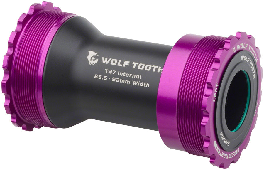 Wolf Tooth Bottom Bracket - T47 Inboard 85.5/92mm For 24mm Spindle Ultraviolet Purple