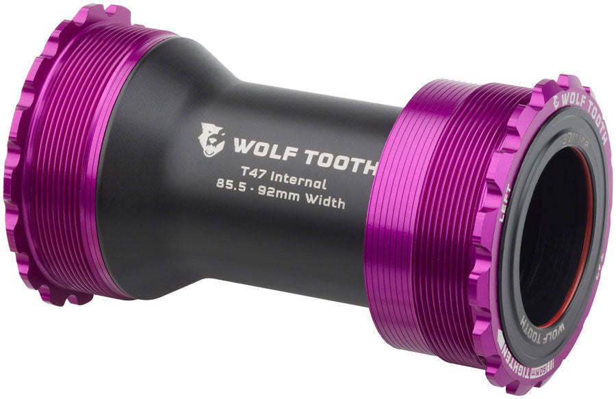 Wolf Tooth Bottom Bracket - T47 Inboard 85.5/92mm For 30mm Spindle Ultraviolet Purple