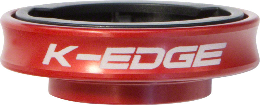 K-EDGE Gravity Stem Cap Mount for Garmin Quarter Turn Type Computers Red