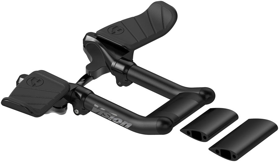 Vision Metron 5D ACR Mini TT Clip-ons 117mm Extension Length Compact Aero Profile Compatible Metron 5D Bars – BLK