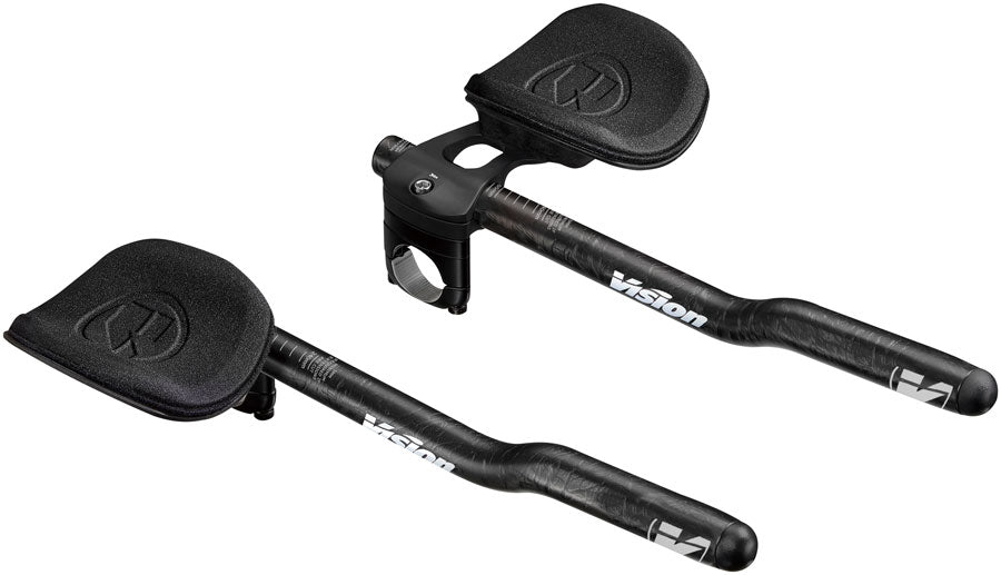 Vision TriMax Carbon Clip-ons 210–360mm Extension Range S-Bend Shape Aero Bar Add-on – Carbon