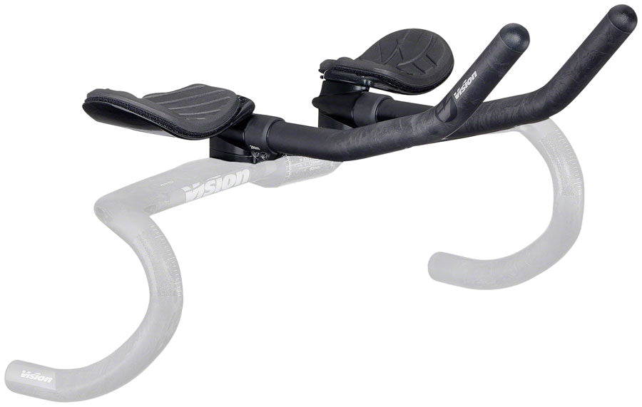 Vision Metron 4D Clip On Aero Bar - 270mm Flat M.A.S. J-Bend Black