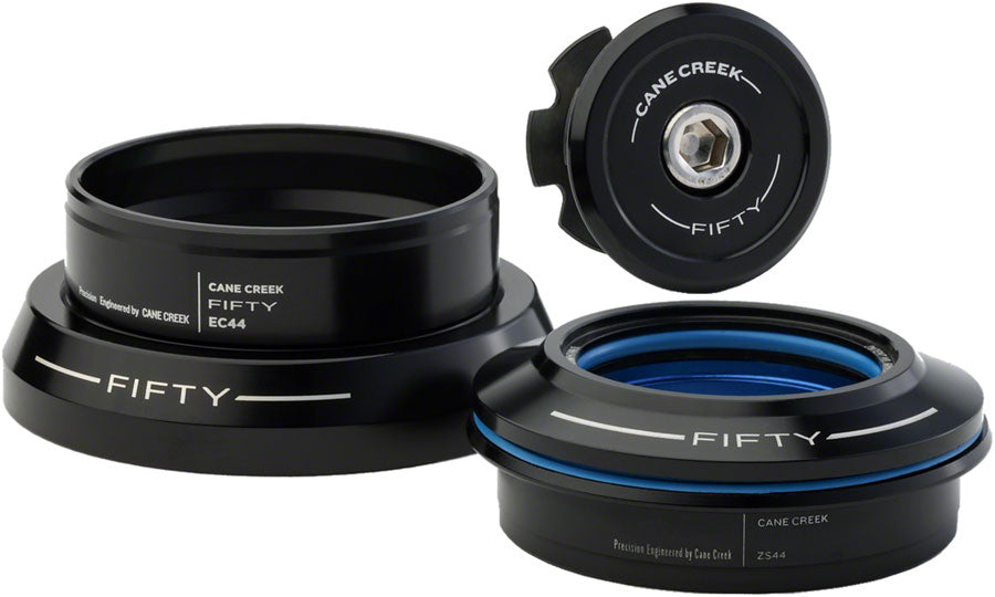 Cane Creek 50 Headset - ZS44/28.6/H8 Upper | EC44/40 Lower Straight Black