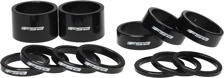 FSA Assorted Headset Spacer Kit 1-1/8" Black with Logo