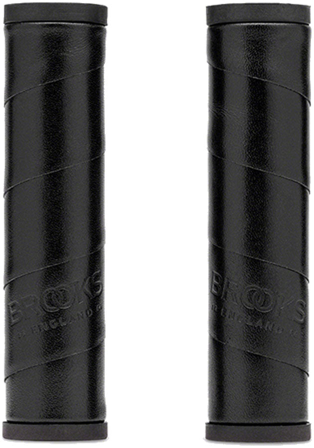 Brooks Willow Leather Grips - Black 130/130mm