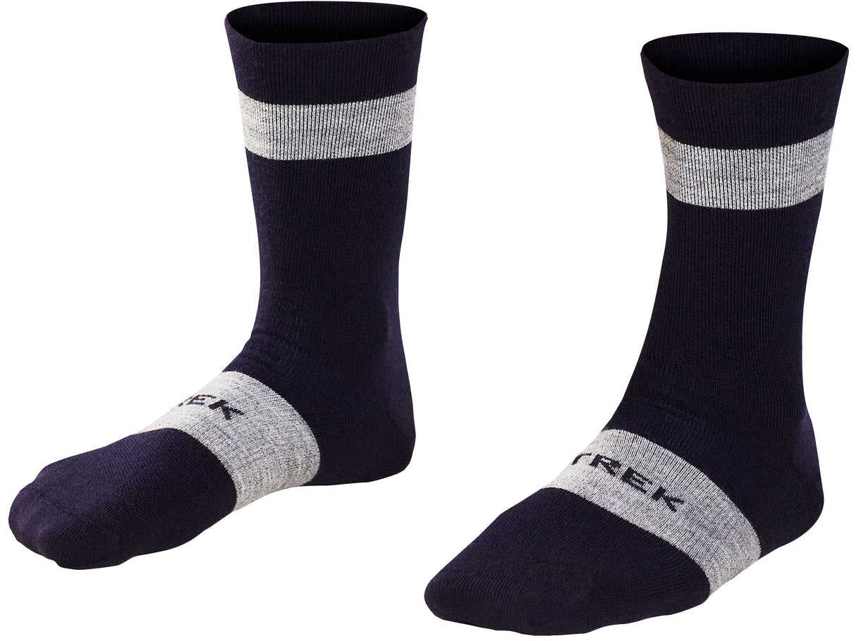 Sock Trek Race Merino Wool Crew Large (42-44) Deep Dark Blue