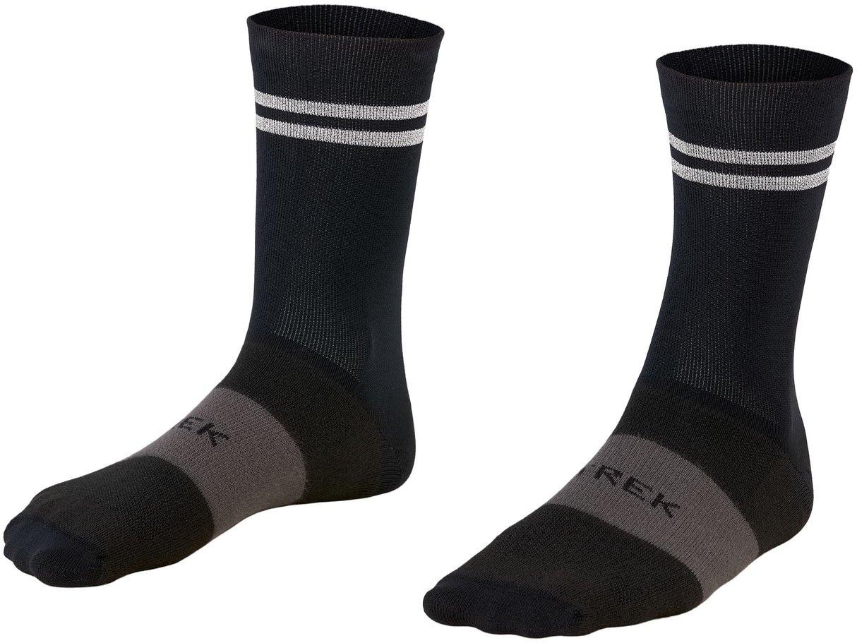 Sock Trek Race Reflective Crew Large (42-44) Black