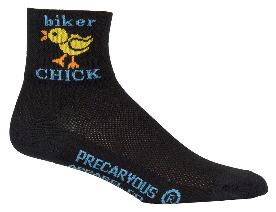 SockGuy Classic Biker Chick Socks - 3" Black Women's Small/Medium
