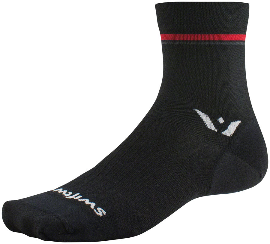 Swiftwick Pursuit Four Ultralight Socks - 4" Retro Stripe Black Small