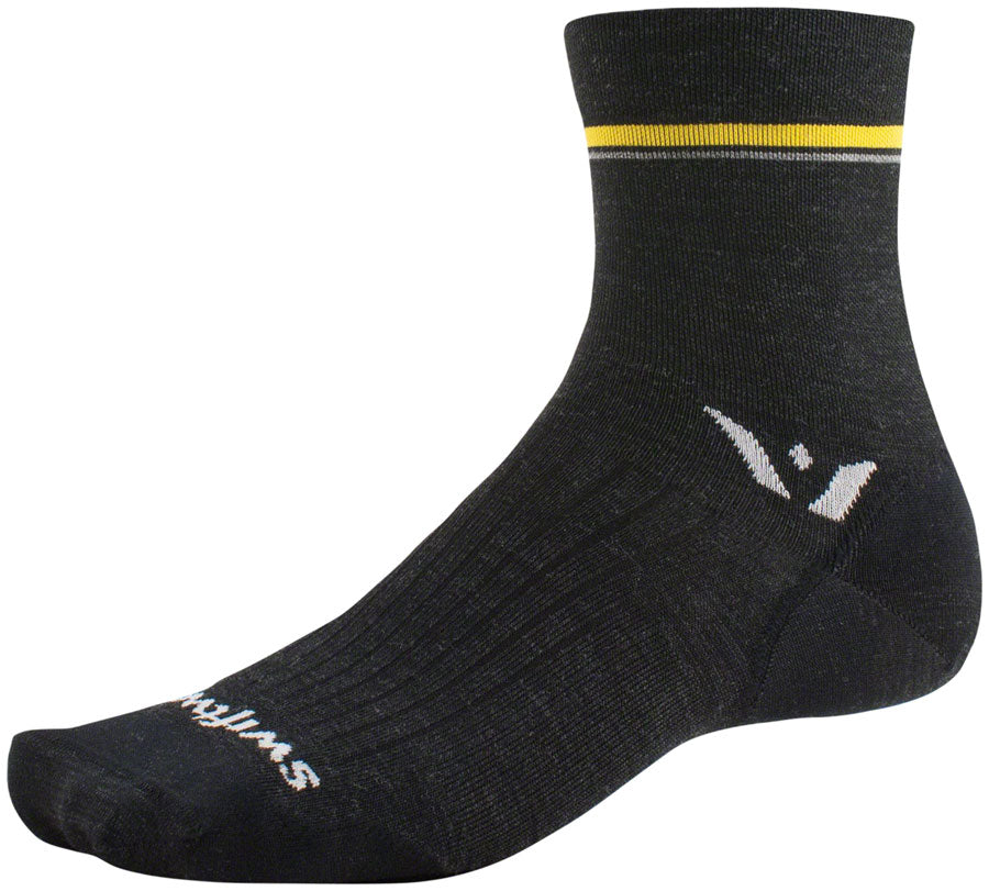 Swiftwick Pursuit Four Ultralight Socks - 4" Retro Stripe Charcoal XL