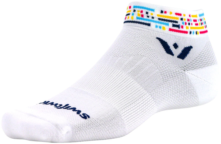Swiftwick Vision One Morse Socks - 1" White/Blue Large/X-Large