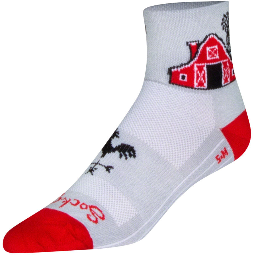 SockGuy Classic Barn Socks - 3" White Small/Medium