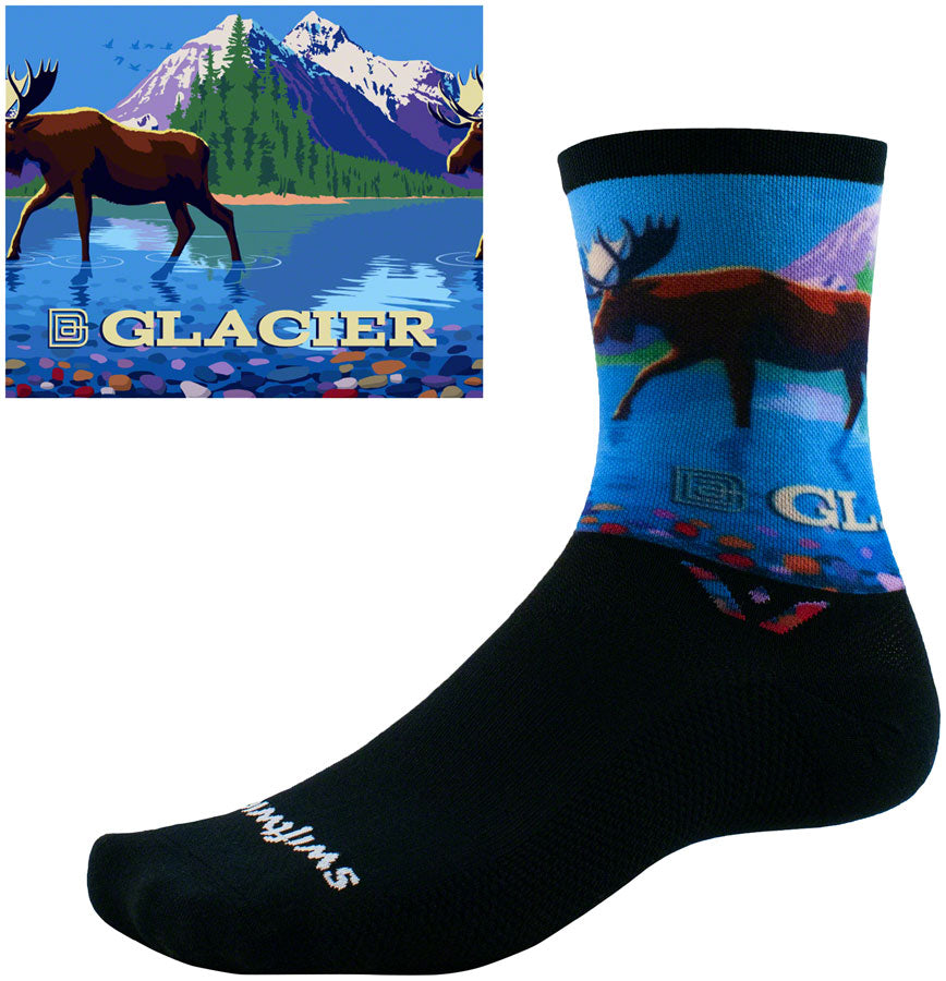 Swiftwick Vision Impression National Park Crew Socks - 6" Glacier X-Large