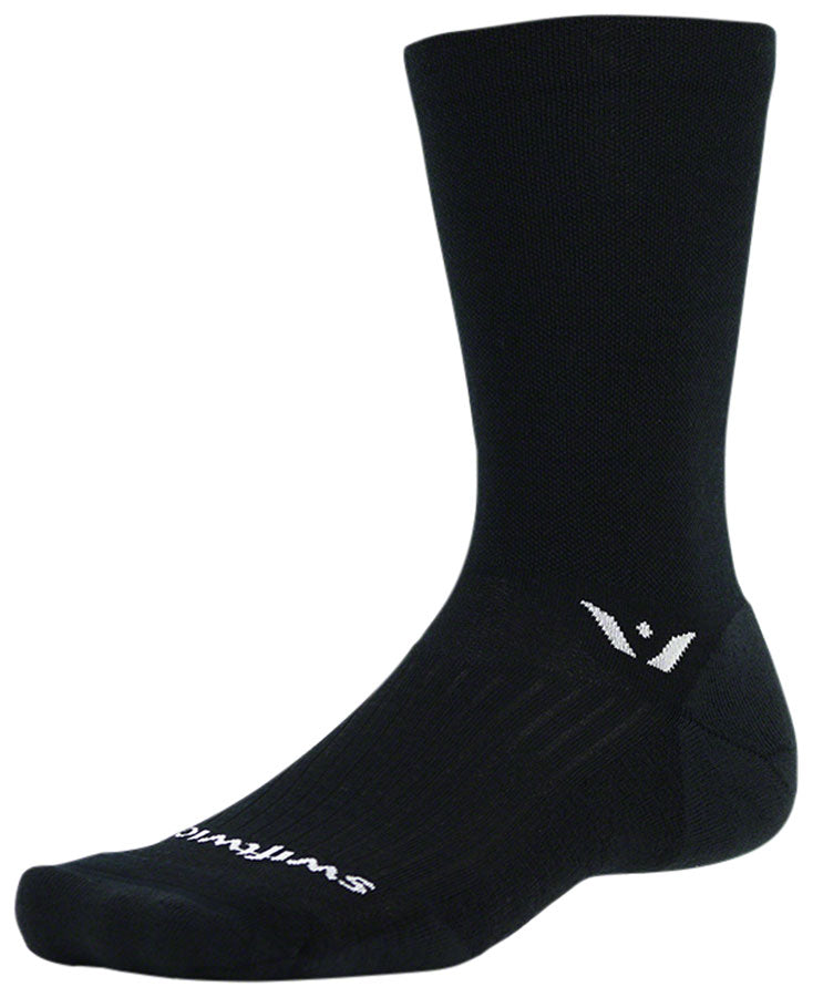 Swiftwick Pursuit Crew Socks - 7" Black Large
