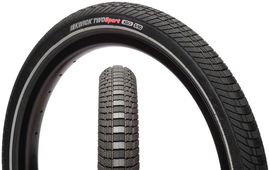 Kenda Kwick Two Tire - 20 x 1.75 Clincher Wire Black/Reflective 60tpi KS