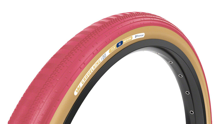 Panaracer GravelKing SS Tire - 700 x 45 Tubeless Folding Cranberry/Brown