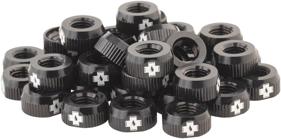 Muc-Off Tubeless Valve Box Refill - Black Lock Nut Pack of 40