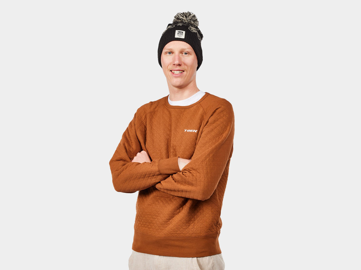 Trek Quilted Crewneck Medium Carmel Shirt