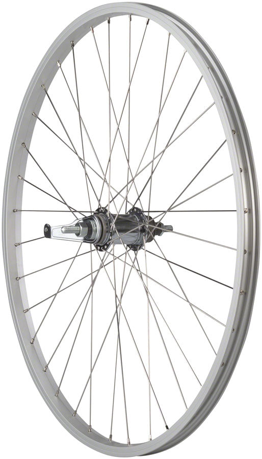 Quality Wheels Value Single Wall Series Coaster Brake Rear Wheel - 26" 3/8" x 124mm Coaster Brake 3 Prong Cog Silver 36H