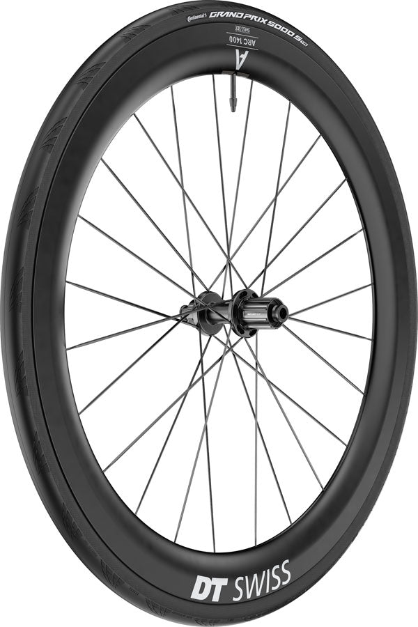 DT Swiss ARC 1400 DiCut 55 Rear Wheel - 700 12 x 142mm Center-Lock HG11 Road/XDR Ratchet EXP 36 BLK WTS w/Grand Prix 5000 STR Tire
