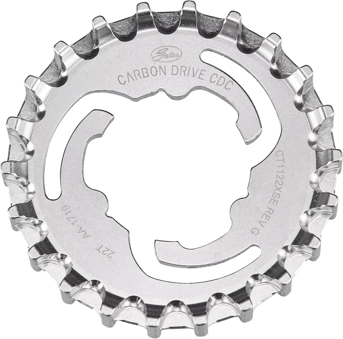 Cas Gates, CT1122XMN, 22T CDX cog, carbon belt drive, 3-lobe for Shimano Nexus/Alfine IGH