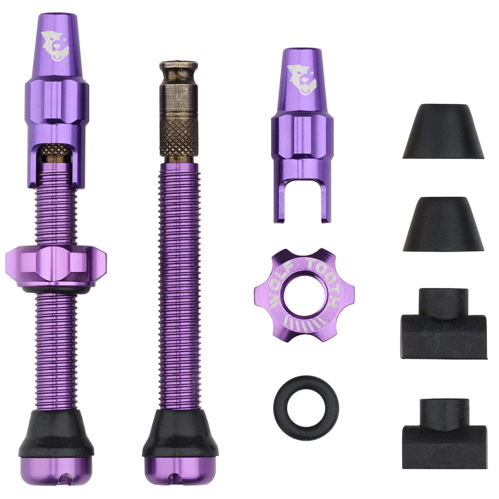 Wolf Tooth Components Tubeless Valve Stem Kit Clik Valve 44mm Ultraviolet