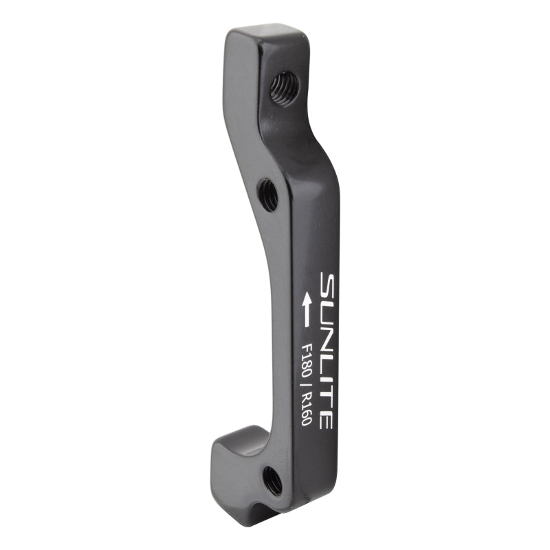 Sunlite Disc Adapter FT/RR 180mmF/160mmR Post Mount IS Mount Black