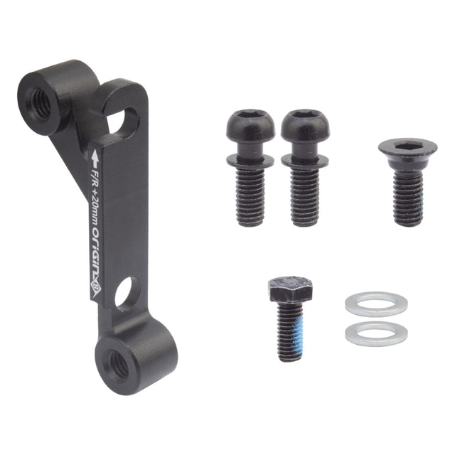 Origin8 Vise IS Mount to Flat Mount Disc Adapter FT/RR IS Mount Flat Mount Black +20mm