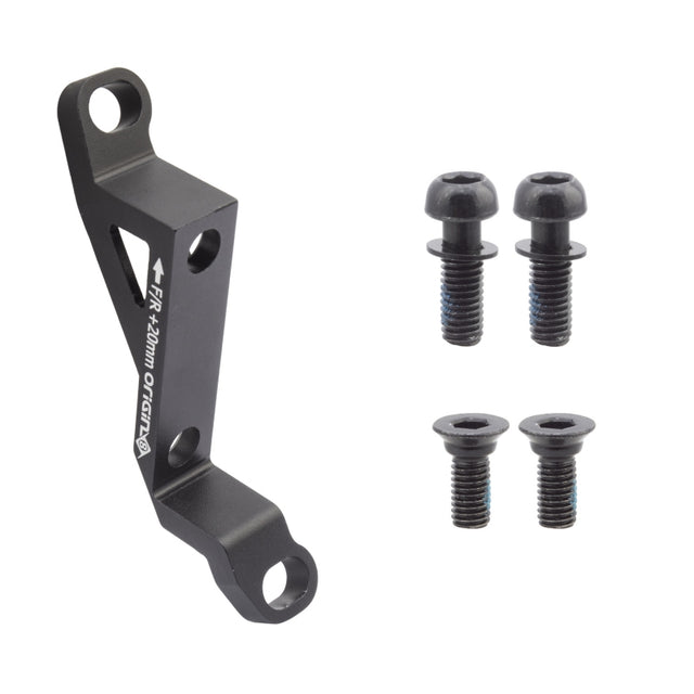 Origin8 Vise Post Mount to Flat Mount Disc Adapter FT/RR Post Mount Flat Mount Black +20mm